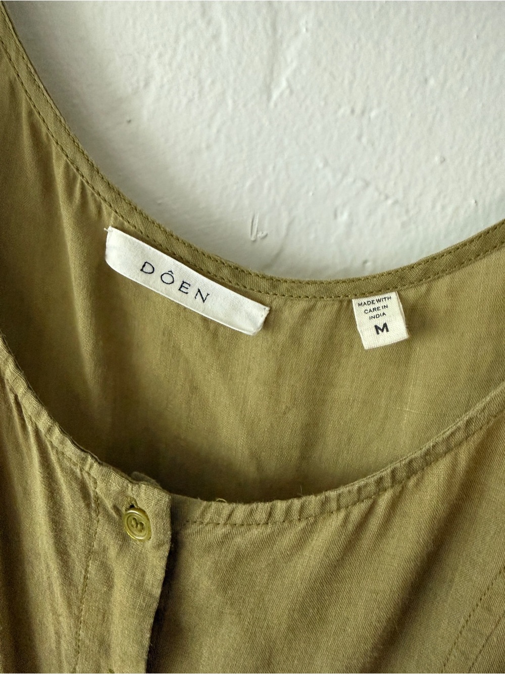 DOEN Avalon midi dress 100% ramie green Verbena color Medium - Picture 2 of 9